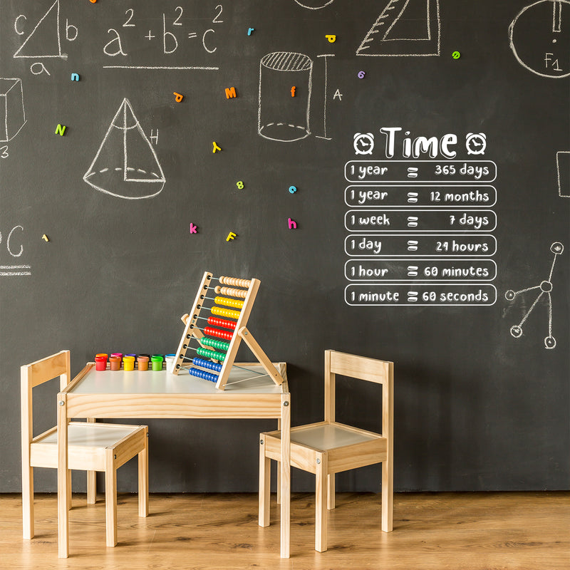 Vinyl Wall Art Decal - Time Information - 18.5" x 16" - Cute Modern Quote Sticker For Home Kids Bedroom School Classroom Playroom Daycare Playground Decor 3