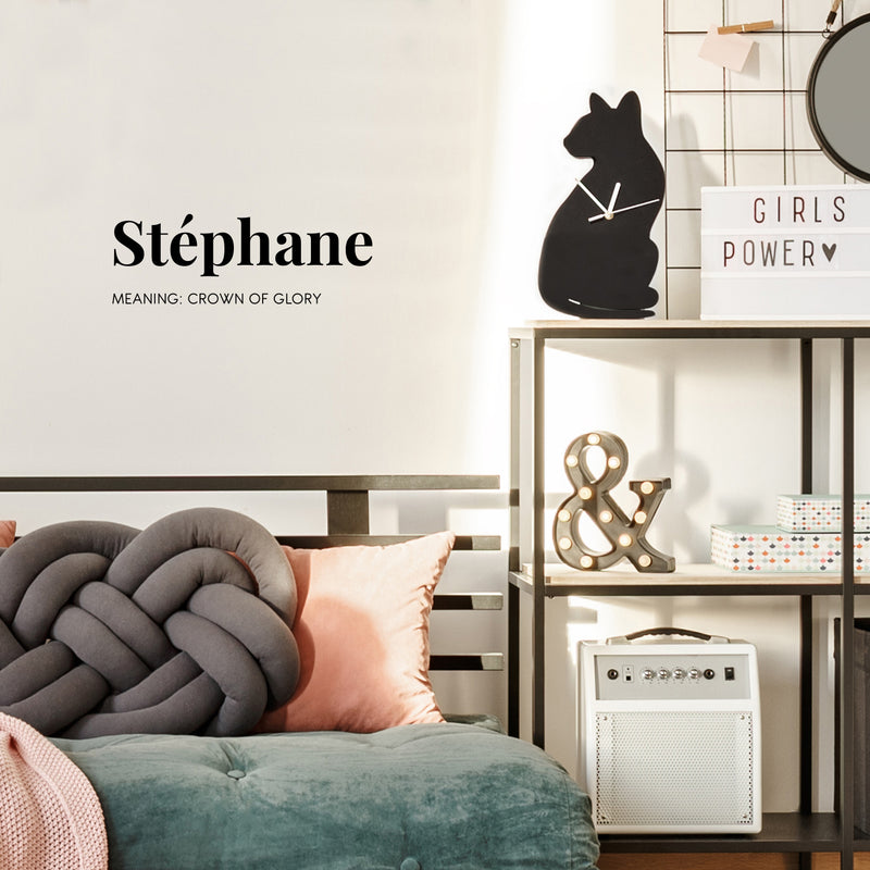 Vinyl Wall Art Decal - Stephane Meaning Crown Of Glory - 8. Modern Inspirational Quote Sticker For Home Living Room Teen Bedroom Closet Makeup Mirror Decor 2