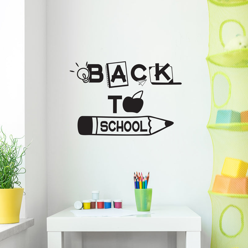 Vinyl Wall Art Decal - Back To School - 15" x 23" - Cute Educational Quote Sticker For Classroom Kids Room Home Kindergarten Fun Playroom Preschool Middle College School  Decor 2