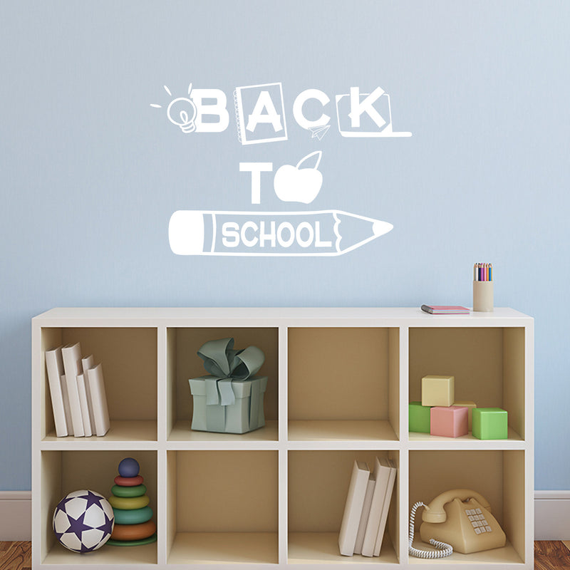 Vinyl Wall Art Decal - Back To School - 15" x 23" - Cute Educational Quote Sticker For Classroom Kids Room Home Kindergarten Fun Playroom Preschool Middle College School  Decor 3