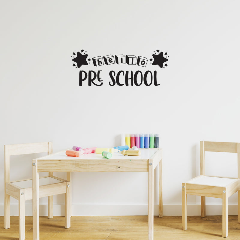 Vinyl Wall Art Decal - Hello Pre School - 11.5" x 30" - Cute Educational Quote Sticker For Classroom Kids Room Home Kindergarten Fun Playroom Preschool Decor 2