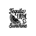 Vinyl Wall Art Decal - Tequila Lime And Sunshine - Trendy Sarcastic Funny Adult Quote Sticker For Home Bar Kitchen Restaurant Wine Cellar Food Store Shopfront Decor 1