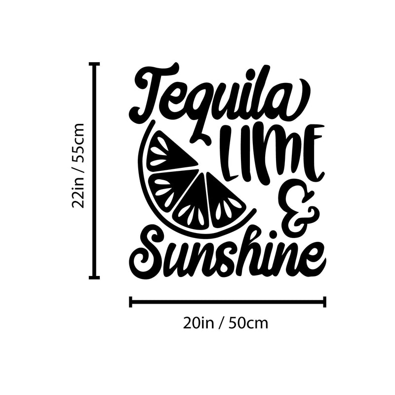 Vinyl Wall Art Decal - Tequila Lime And Sunshine - 22" x 20" - Trendy Sarcastic Funny Adult Quote Sticker For Home Bar Kitchen Restaurant Wine Cellar Food Store Shopfront Decor 4