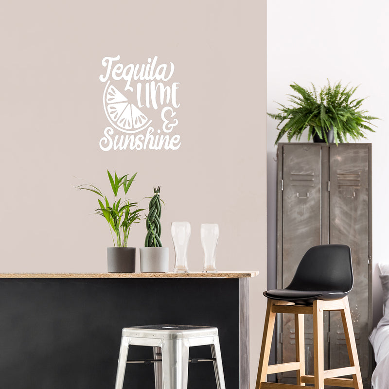 Vinyl Wall Art Decal - Tequila Lime And Sunshine - 22" x 20" - Trendy Sarcastic Funny Adult Quote Sticker For Home Bar Kitchen Restaurant Wine Cellar Food Store Shopfront Decor 3