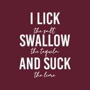 Vinyl Wall Art Decal - I Lick Swallow And Suck - 27" x 21" - Trendy Sarcastic Funny Adult Joke Quote Sticker For Wine Tasting Room Bar Pub Restaurant Storefront Humorous Decor 1