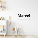 Vinyl Wall Art Decal - Marcel A Little Warrior - 11" x 25" - Modern Inspirational Lovely Quote Sticker For Home Nursery Playroom Family Room Daycare Kindergarten Classroom Decor 3