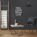 Vinyl Wall Art Decal - Heal Learn Grow Love - 21.5" x 17" - Modern Lovely Inspiring Self Esteem Quote Sticker For Home Bedroom Closet Living Room Coffee Shop Storefront Decor 3