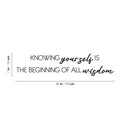 Vinyl Wall Art Decal - Knowing Yourself Is The Beginning Of All Wisdom - 7" x 30" - Modern Inspiring Self Esteem Quote Sticker For Bedroom Living Room School Coffee Shop Decor 4