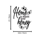 Vinyl Wall Art Decal - Home Is Where Is Your Honey Is  - 27" x 22" - Modern Sweet Lovely Quote Sticker For Couples Bedroom Home Office Living Room Boyfriend Girlfriend Decor 4