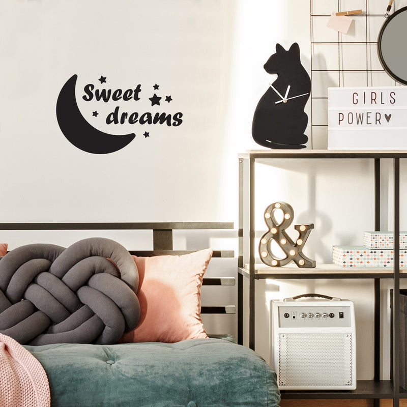 Vinyl Wall Art Decal - Sweet Dreams - Trendy Inspirational Cute Quote Sticker For Children Bedroom Home Baby Nursery Daycare Kids Room Decor 3