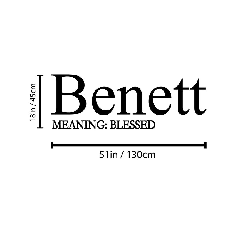 Vinyl Wall Art Decal - Benett. Blessed - 18" x 51" - Modern Inspirational Lovely Fun Quote Sticker For Home Nursery Playroom Family Room Daycare Kindergarten Classroom Decor 4