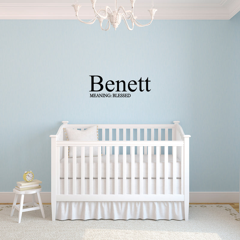 Vinyl Wall Art Decal - Benett. Blessed - Modern Inspirational Lovely Fun Quote Sticker For Home Nursery Playroom Family Room Daycare Kindergarten Classroom Decor 2