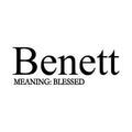 Vinyl Wall Art Decal - Benett. Blessed - Modern Inspirational Lovely Fun Quote Sticker For Home Nursery Playroom Family Room Daycare Kindergarten Classroom Decor 1