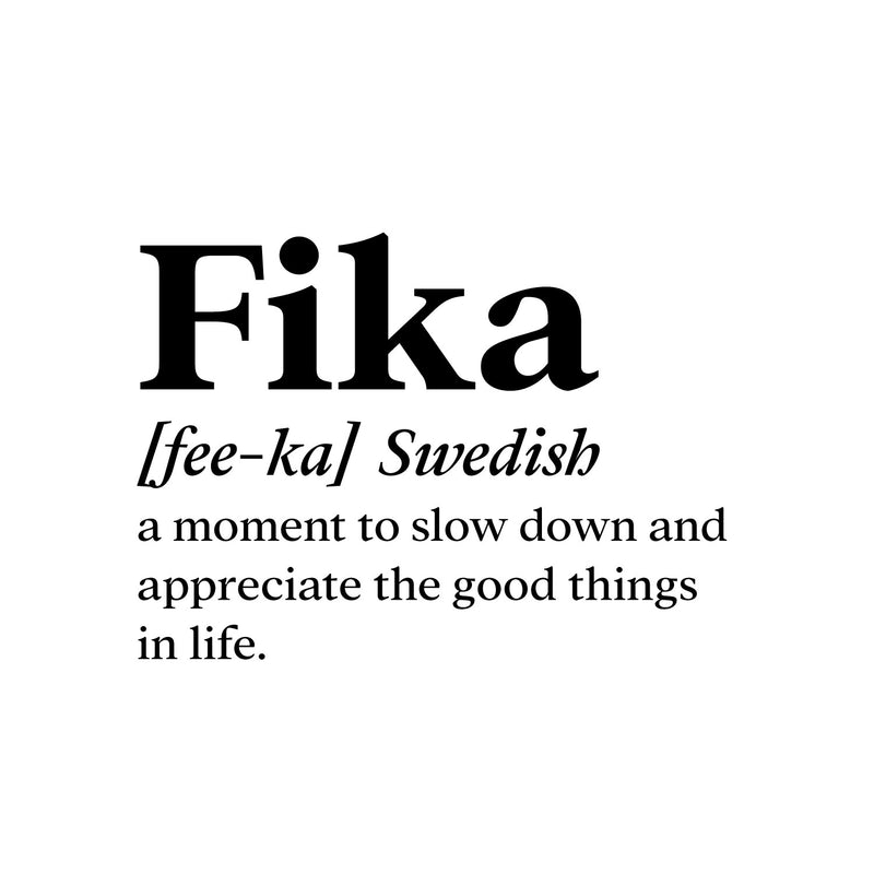 Vinyl Wall Art Decal - Fika Definition - 15" x 11" - Trendy Positive Funny Quote Sticker For Home Pet Bedroom Living Room Coffee Shop Vet Office Decor 1