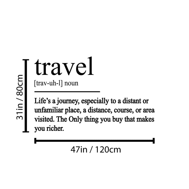 Vinyl Wall Art Decal - Travel Definition - Modern Inspirational Traveling Vacations Quote For Home Bedroom Office Workplace Travel Agency Decoration Sticker 4