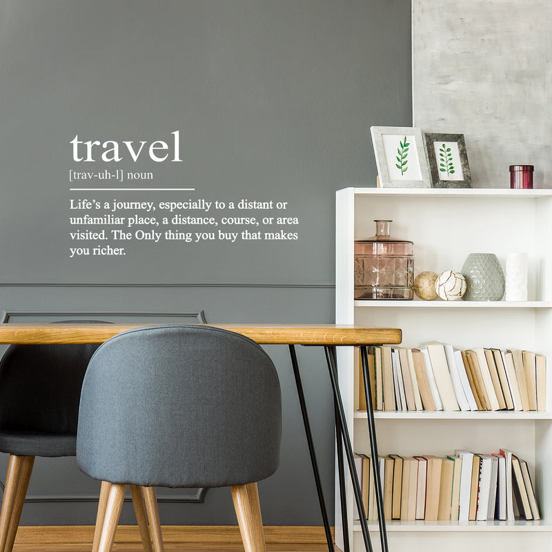 Vinyl Wall Art Decal - Travel Definition - 31" x 47" - Trendy Cool Inspirational Good Vibes Quote Sticker For Travel Lovers Office School Coffee Shop Travel Agency Storefront Decor 2