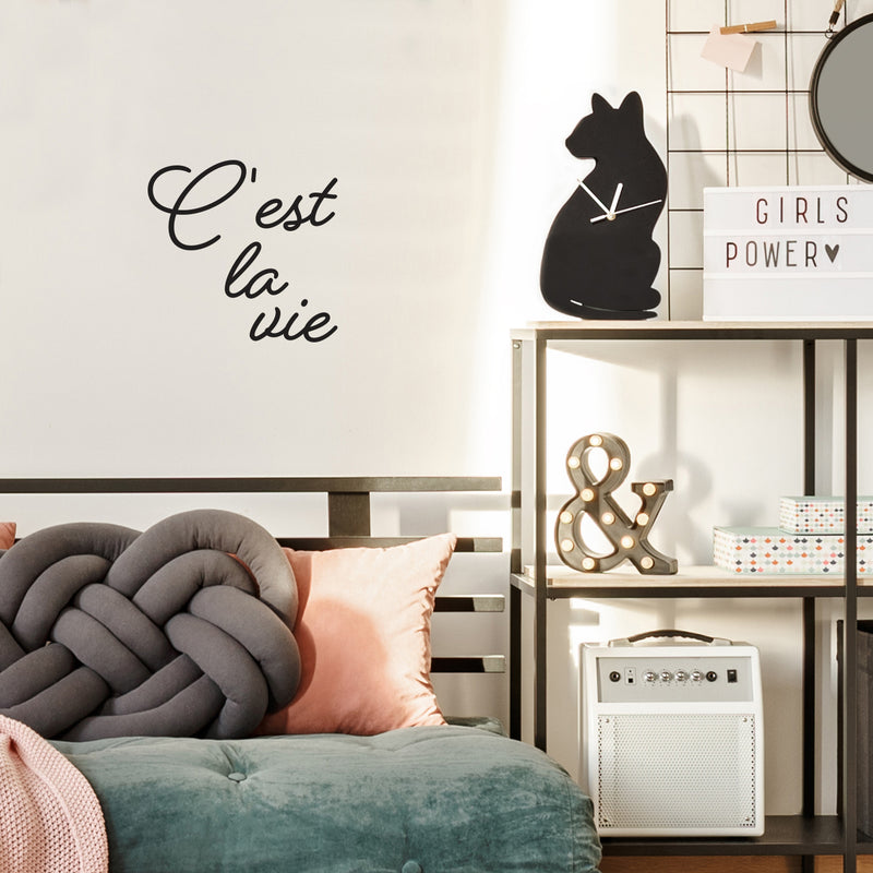 Vinyl Wall Art Decal - C'est La Vie - 16" x 16.5" - Trendy Fun Inspirational Good Vibes French Quote Sticker For Home Bedroom Living Room School Coffee Shop Storefront Decor 3