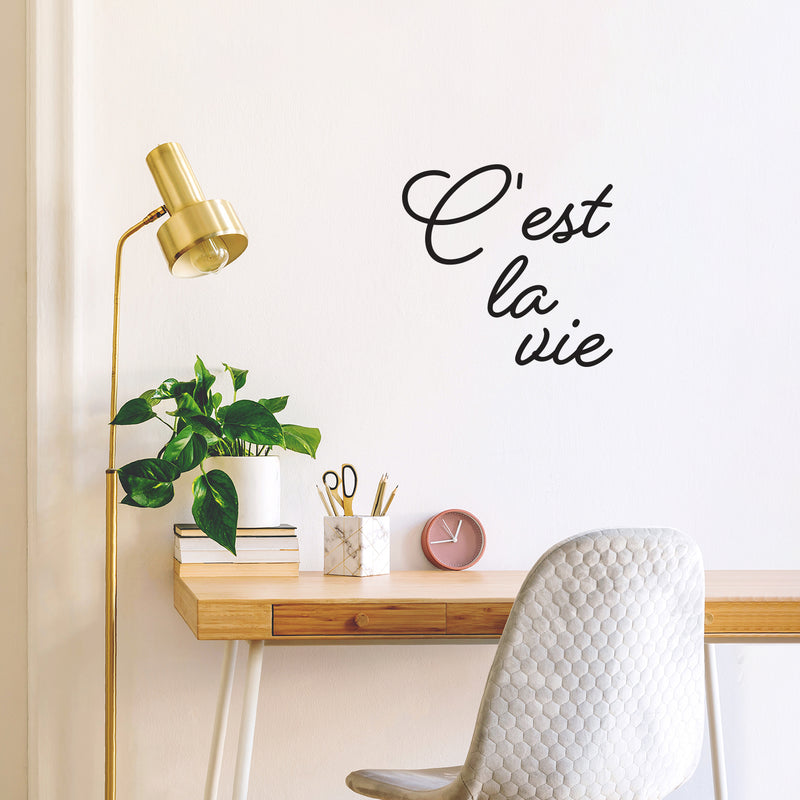 Vinyl Wall Art Decal - C'est La Vie - Trendy Positive Funny Adult Joke Quote Sticker For Home Bedroom Living Room Office Coffee Shop Storefront Sarcastic Decor 2