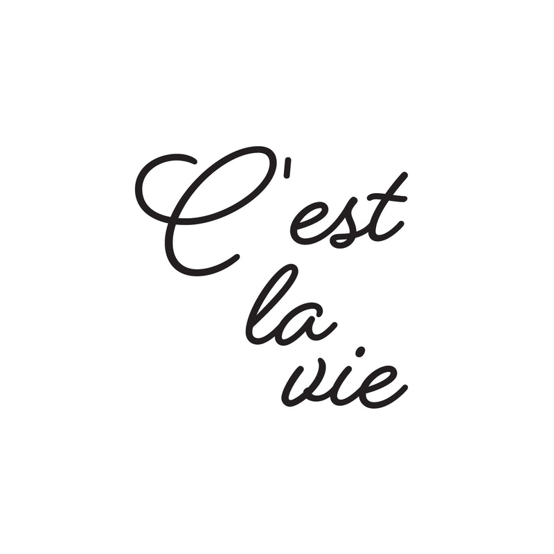 Vinyl Wall Art Decal - C'est La Vie - 16" x 16.5" - Trendy Fun Inspirational Good Vibes French Quote Sticker For Home Bedroom Living Room School Coffee Shop Storefront Decor 1