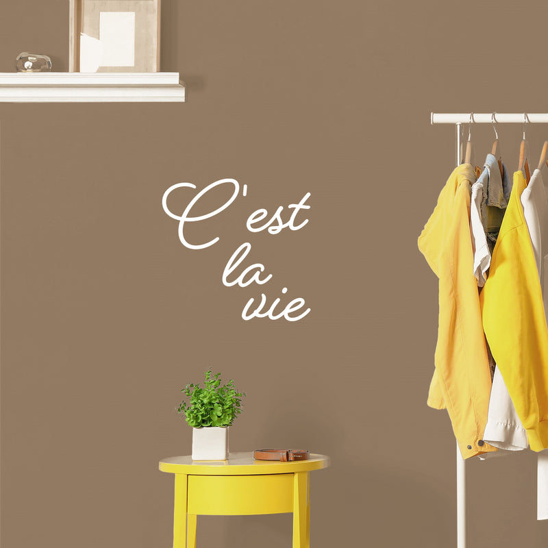 Vinyl Wall Art Decal - C'est La Vie - 16" x 16.5" - Trendy Fun Inspirational Good Vibes French Quote Sticker For Home Bedroom Living Room School Coffee Shop Storefront Decor 2