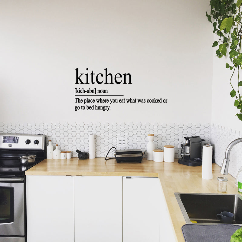 Vinyl Wall Art Decal - Kitchen Definition - 22" x 47" - Modern Funny Inspirational Quote Sticker For Home Living Room Kitchen Dining Room Restaurant Coffee Shop Humorous Decor 2