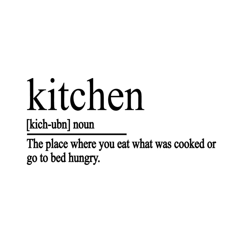 Vinyl Wall Art Decal - Kitchen Definition - 22" x 47" - Modern Funny Inspirational Quote Sticker For Home Living Room Kitchen Dining Room Restaurant Coffee Shop Humorous Decor 1