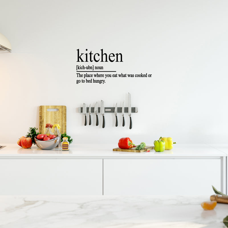 Vinyl Wall Art Decal - Kitchen Definition - 22" x 47" - Modern Funny Inspirational Quote Sticker For Home Living Room Kitchen Dining Room Restaurant Coffee Shop Humorous Decor 3