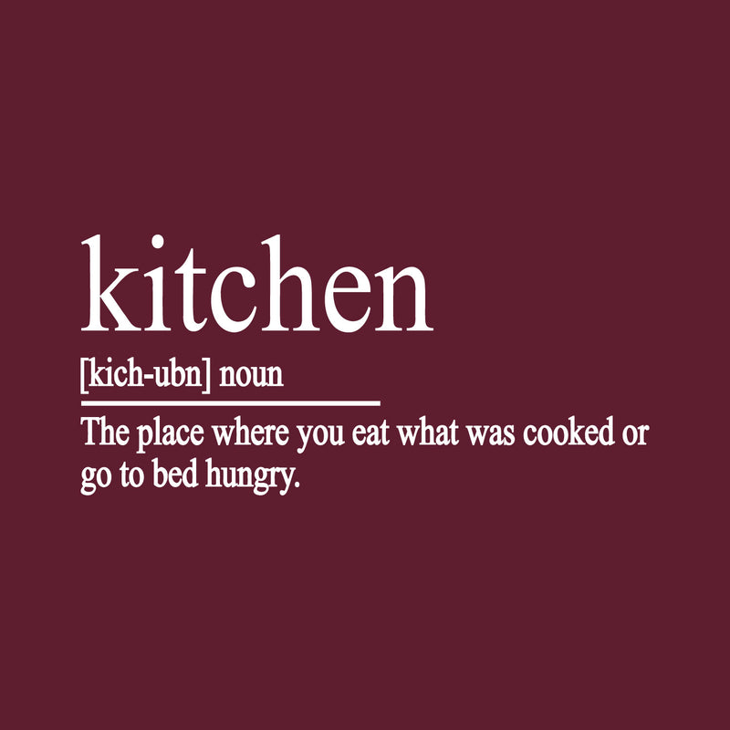 Vinyl Wall Art Decal - Kitchen Definition - 22" x 47" - Modern Funny Inspirational Quote Sticker For Home Living Room Kitchen Dining Room Restaurant Coffee Shop Humorous Decor 1