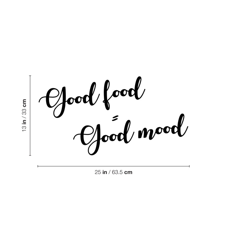 Vinyl Wall Art Decal - Good Food = Good Mood - 13" x 25" - Trendy Funny Inspirational Quote Sticker For Home Living Room Kitchen Dining Room Restaurant Coffee Shop Storefront Decor 4