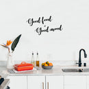 Vinyl Wall Art Decal - Good Food = Good Mood - Trendy Funny Inspirational Quote Sticker For Home Living Room Kitchen Dining Room Restaurant Coffee Shop Storefront Decor 3