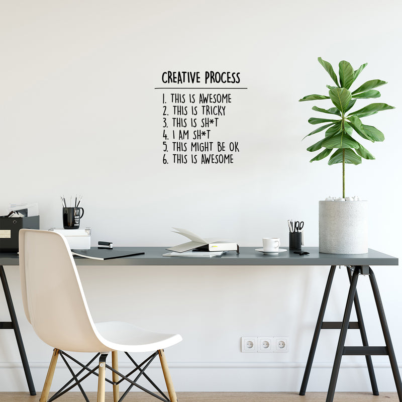 Vinyl Wall Art Decal - Creative Process - Trendy Motivational Positive Sarcastic Adult Quote Sticker For Office Coffee Shop Home Bedroom Living Room Gym Fitness Decor 2