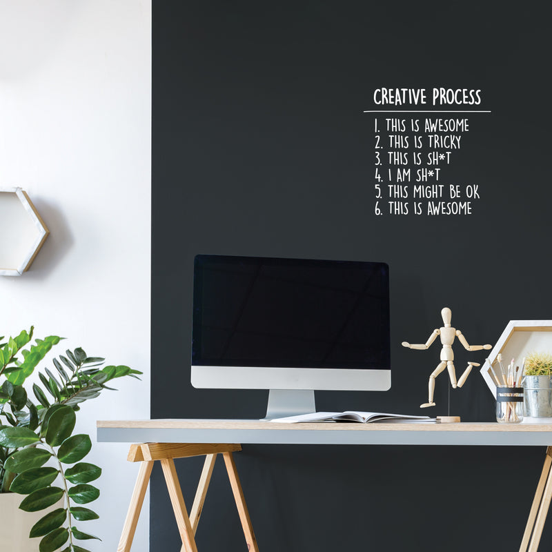 Vinyl Wall Art Decal - Creative Process - 15" x 15" - Trendy Motivational Positive Sarcastic Adult Quote Sticker For Office Coffee Shop Home Bedroom Living Room Gym Fitness Decor 2