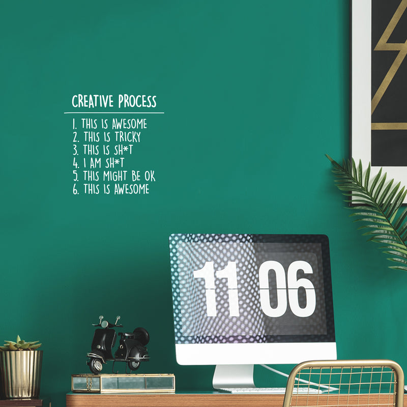 Vinyl Wall Art Decal - Creative Process - 15" x 15" - Trendy Motivational Positive Sarcastic Adult Quote Sticker For Office Coffee Shop Home Bedroom Living Room Gym Fitness Decor 3