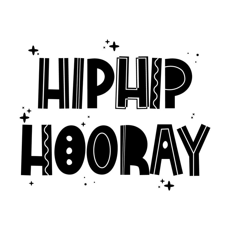 Vinyl Wall Art Decal - Hip Hip Hooray - 16" x 20" - Modern Fun Inspiring Positive Vibes Cool Quote Sticker For Home Kids Bedroom Playroom Classroom School Kindergarten Daycare Decor 1