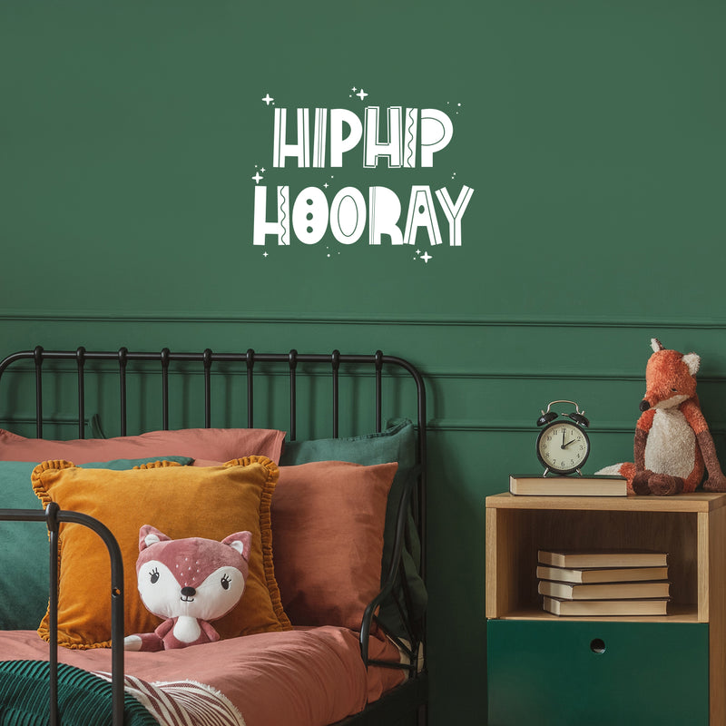 Vinyl Wall Art Decal - Hip Hip Hooray - 16" x 20" - Modern Fun Inspiring Positive Vibes Cool Quote Sticker For Home Kids Bedroom Playroom Classroom School Kindergarten Daycare Decor 3