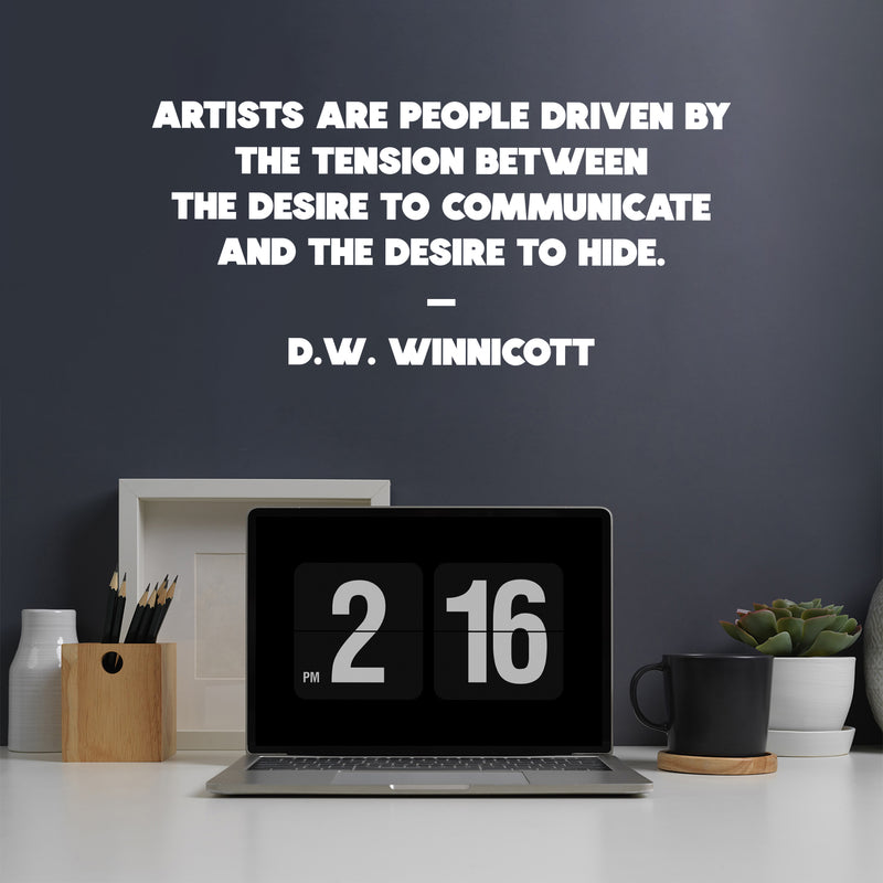 Vinyl Wall Art Decal - Artists Are People Driven By The Tension - 11.5" x 25" - Trendy Inspirational Optimistic Quote Sticker For Home Bedroom School Classroom Office Coffee Shop Decor 2