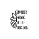 Vinyl Wall Art Decal - Happiness Is Enjoying The Little Things In Life - 24" x 22" - Modern Cute Inspirational Quote Sticker For Home Office Bedroom Kids room School Decor 1