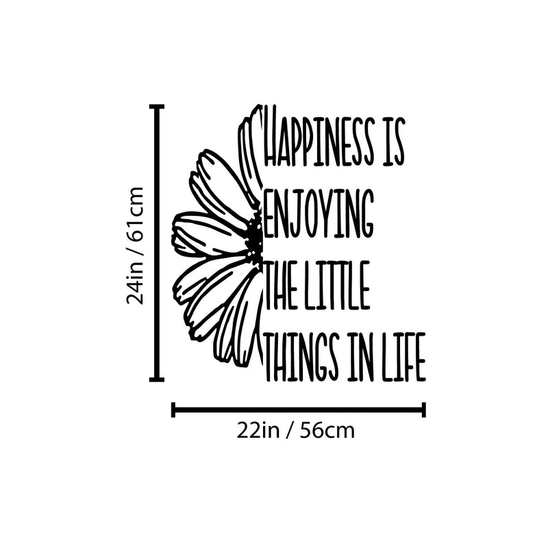 Vinyl Wall Art Decal - Happiness Is Enjoying The Little Things In Life - 24" x 22" - Modern Cute Inspirational Quote Sticker For Home Office Bedroom Kids room School Decor 4