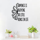 Vinyl Wall Art Decal - Happiness Is Enjoying The Little Things In Life - 24" x 22" - Modern Cute Inspirational Quote Sticker For Home Office Bedroom Kids room School Decor 3