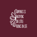 Vinyl Wall Art Decal - Happiness Is Enjoying The Little Things In Life - 24" x 22" - Modern Cute Inspirational Quote Sticker For Home Office Bedroom Kids room School Decor 1