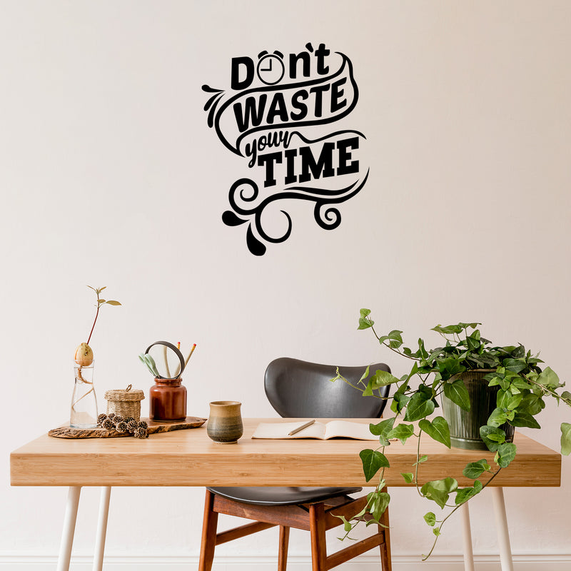 Vinyl Wall Art Decal - Don't Waste Your Time - 10. Trendy Positive Lifestyle Quote Sticker For Home Bedroom Closet Living Room School Office Coffee Shop Decor 2