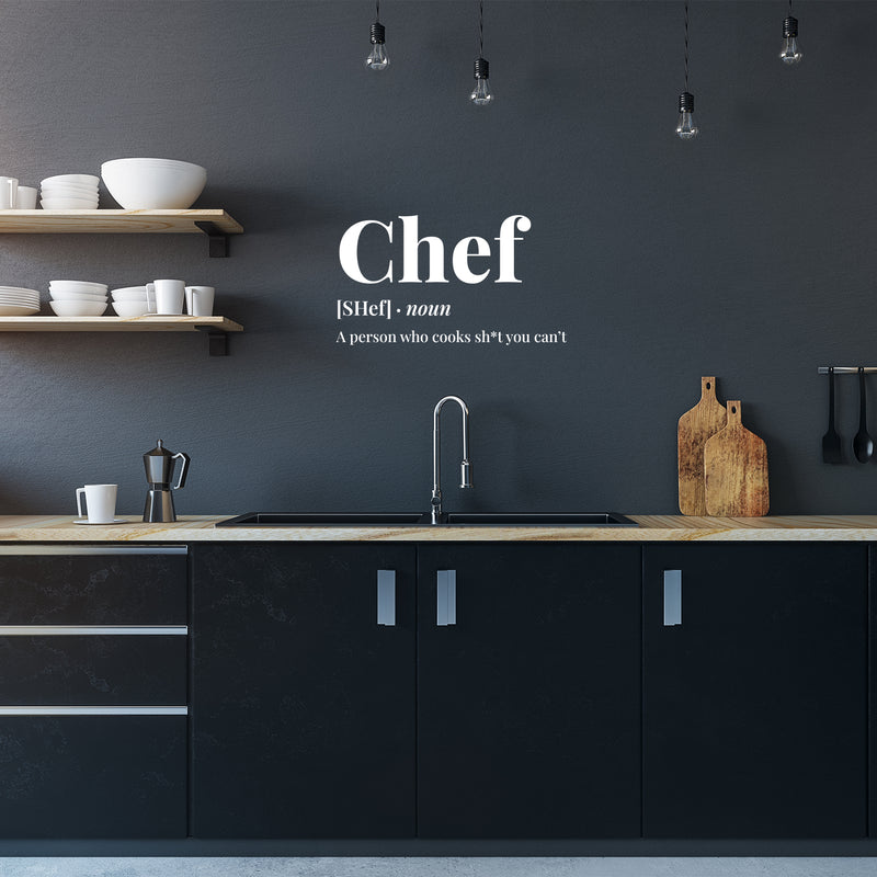 Vinyl Wall Art Decal - Chef Definition - 17" x 9.5" - Trendy Sarcastic Humor Funny Quote Sticker For Home Kitchen Office kitchenette Restaurant Coffee Shop Decor 2