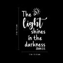 Vinyl Wall Art Decal  - The Light Shines In The Darkness John 1:5 - 20" x 12" - Modern Inspirational Lovely Faith Quote Sticker For Home Bedroom Living Room Family Room Religious Center Decor 4