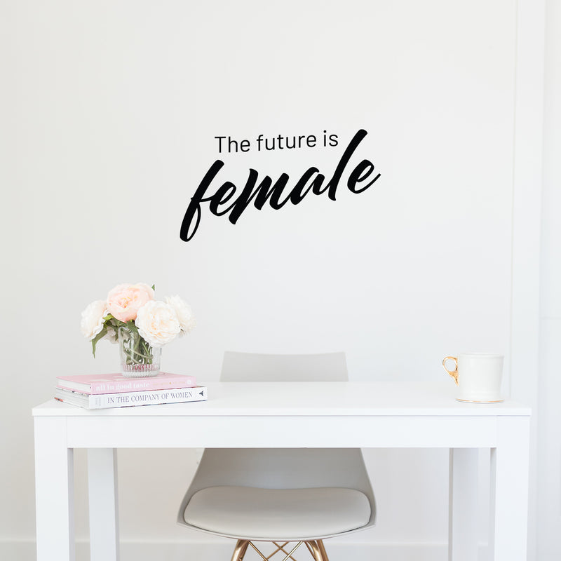 Vinyl Wall Art Decal - The Future Is Female - 14" x 25" - Trendy Inspirational Feminism Quote Sticker For Woman Home Work Office Bedroom Mirror Living Room Decor 2