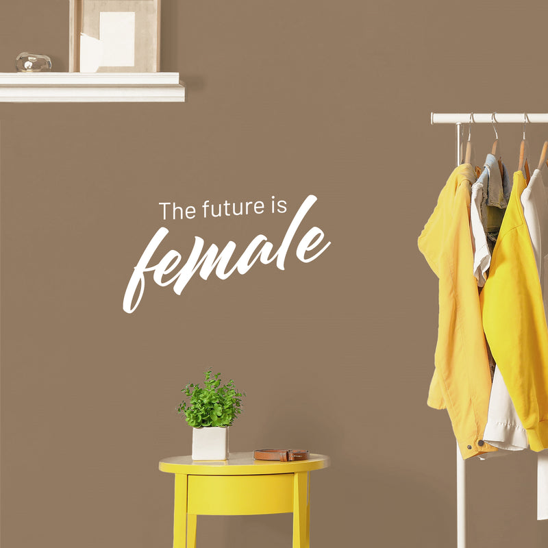 Vinyl Wall Art Decal - The Future Is Female - 14" x 25" - Trendy Inspirational Feminism Quote Sticker For Woman Home Work Office Bedroom Mirror Living Room Decor 2