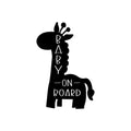 Vinyl Wall Art Decal - Baby On Board - Cute Giraffe Safety Sign Design Modern Baby Quote Sticker For Car Window Kids In Family Minivan Cars Decor 1