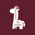 Vinyl Wall Art Decal - Baby On Board - 6" x 4" - Cute Giraffe Safety Sign Design Modern Baby Quote Sticker For Car Window Kids In Family Minivan Cars Decor 1