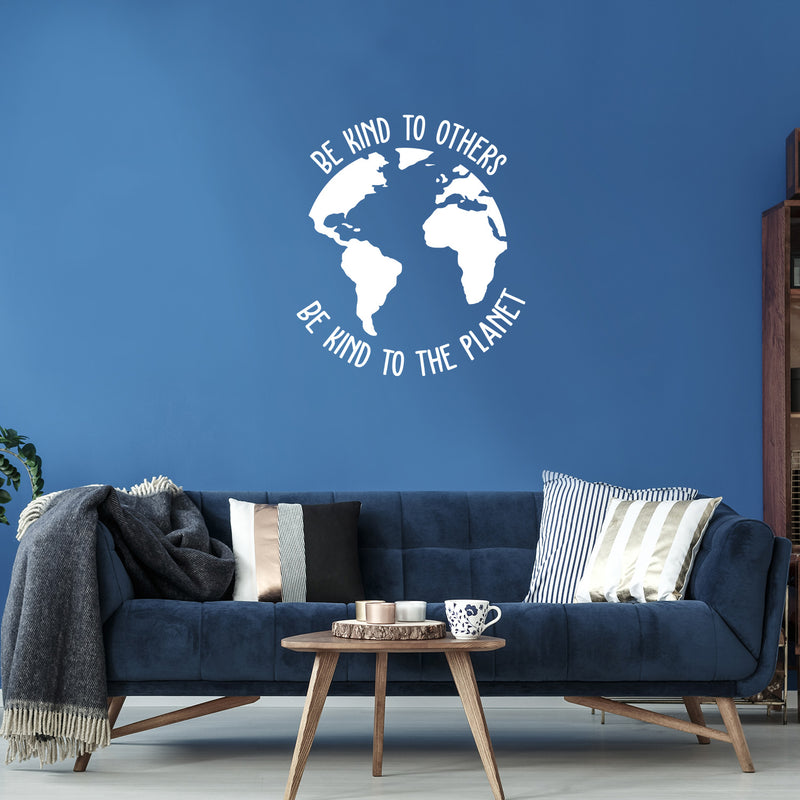 Vinyl Wall Art Decal - Be Kind To Others Be Kind To The Planet - 14" x 12" - Modern Positive Inspiring Mind Change Quote Sticker For Home Bedroom Office School Classroom Decor 2