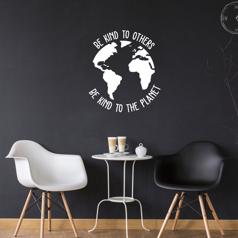 Vinyl Wall Art Decal - Be Kind To Others Be Kind To The Planet - 14" x 12" - Modern Positive Inspiring Mind Change Quote Sticker For Home Bedroom Office School Classroom Decor 3