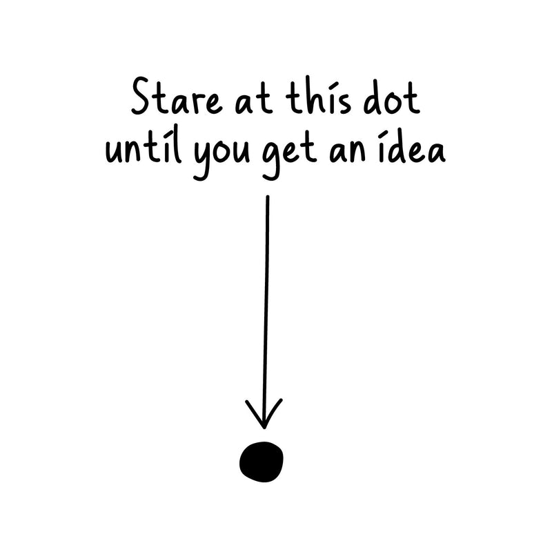 Vinyl Wall Art Decal - Stare At This Dot Until You Get An Idea - 14" x 11.5" - Modern Motivational Quote Minimalist Sticker For Home School Bedroom Work Office Classroom Decor 1